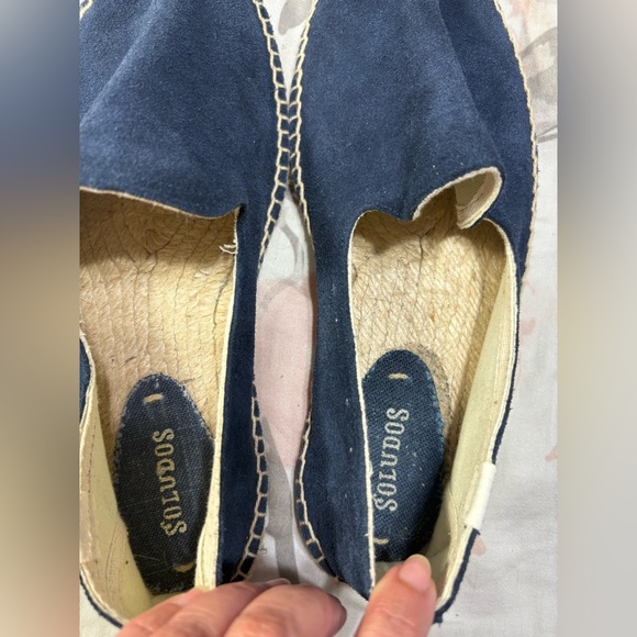 Soludos Original Espadrille Unisex Suede Navy Blue Flat Canvas Shoes Size 8 - Picture 11 of 11